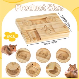 Ruikdly Hamster Toy, 6 in 1 Guinea Pig Toy, Wooden Small Animal Toy, Rabbit Toy for Hamsters, Guinea Pigs, Chinchillas Gerbils, Dwarf Hamsters