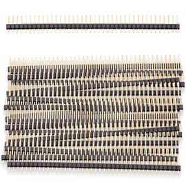 PENGLIN 20Pcs 40 pin Male Headers Pins Straight Single Row Gold Plated Pitch 2.54mm Pin Headers Breakaway for PCB Connector