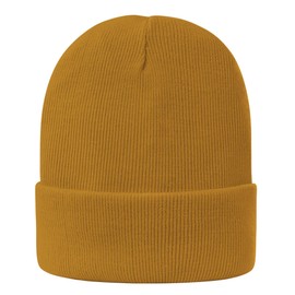 American Trends Beanies Hat for Men Women Knit Cuffed Skull Watch Cap Daily Winter Warm Hats Gifts Caramel