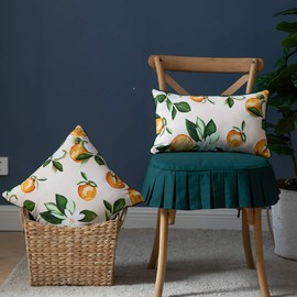 Vctops - Cojín para silla de cocina con volantes macizos con lazos, cómodo y grueso con funda de algodón extraíble (verde Mo, 45,7 x 48,2 cm)