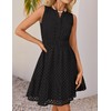 ZESICA Women's Summer Sleeveless Mini Dress V Neck Hollow Out