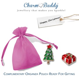 Sparkly Gold Plated Rinestone Christmas Tree Stud Earrings with Gift Pouch Womens Girls Christmas Jewellery Christmas Party Secret Santa