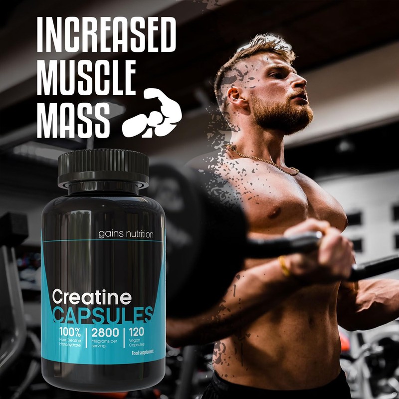 GN Creatine Capsules | 120 Creatine Monohydrate Capsules for Men