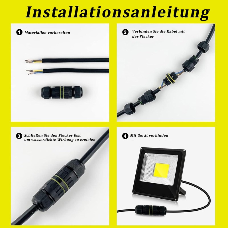 Cable Connector Waterproof, 2 and 3 Wires, Cable Connector Waterproof