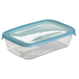 CURVER 180690 Fresh’N Go Airtight Rectangular Polypropylene Storage Container - Transparent/Blue, Transparent/Bleu, 1L