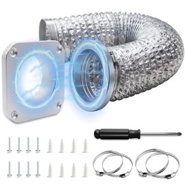 Magnetic Dryer Vent MV-180 Connector Kit with 5FT Hose and 4 Clamps, 4 Inch Airtight Seal Quick Connect Coupling, Strong Magnet Self-Aligning Coupler for Easy Clean & Space Saving