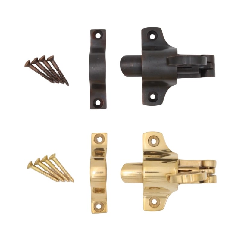 Transom Window Springing Bronze Casement Latch with Round Handle Pull