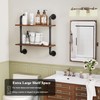 Merapi 24" Industrial Floating Shelves with Tower Bar, Pipe Shelves