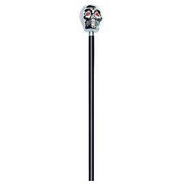 Rubies 48" Skull Walking Cane Costume Accessory, Includes Skull with Jeweled Eyes