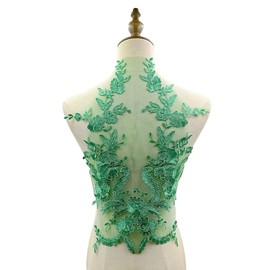 Lace Collar Insert Collar Neck Lace Flowers Lace Collar Appliqué Patch Lace Motif Applique Patches Embroidered Patch for Sewing Fabric Dress Decoration Costume Accessories, Green