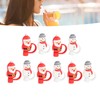 10Pcs Christmas Straw Covers Caps Cartoon Soft Silicone Christmas Straw