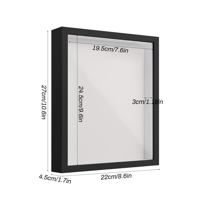 3D Shadow Box, 27x22 cm Deep Picture Frame Display Box