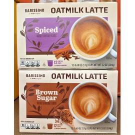 Barissimo OATMILK LATTE Spiced & Brown Sugar 12 Cups Coffee 7.2oz 204g (2 Boxes)