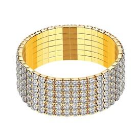 Flongo Women's Bracelet Tennis Bracelet Inlaid Rhinestones Stretchy Bracelet Gifts for Mother, Girlfriend, Bridesmaids Bracelet, Resin