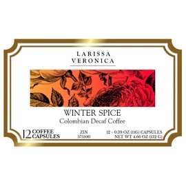 Winter Spice Colombian Decaf Coffee (Single Serve K-Cup Pods) (Gourmet, Naturally Flavored, Whole Coffee Beans) (12 pods, ZIN: 575100) - 3 Pack