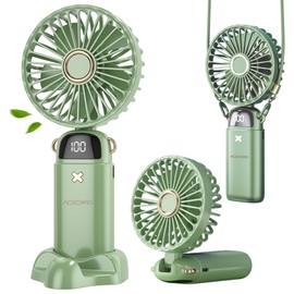 AceCard portable fan,Mini Handheld Fan,Neck Fan, USB Rechargeable Fan, For home Office Travel (Blue)