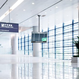 VIVO Ceiling Swivel TV Mount for 37 to 90 inch Screens, Telescoping Height Adjustment with 10ft Extension Pole, Fits Pitched/Vaulted Roof, VESA up to 800x400, Black, MOUNT-VC90-10