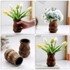 PRETYZOOM Wooden Vase Tulips Artificial Flowers Flower Vase Wooden Floral