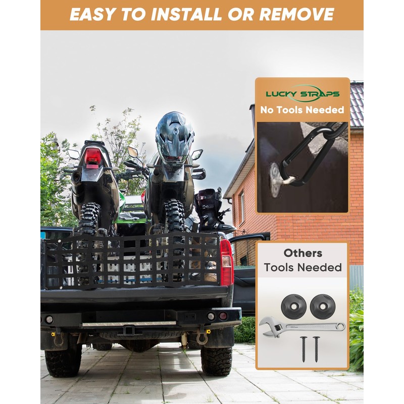 LUCKY STRAPS Tailgate Net for Pickup Truck Bed, 50'' x