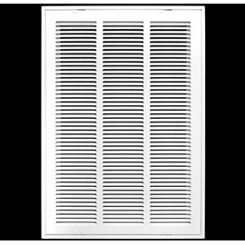 HVAC Premium 16" X 30 Steel Return Air Filter Grille for 1" Filter - Removable Face/Door - HVAC Duct Cover - Flat Stamped Face - White [Outer Dimensions: 18 5/8" X 32 5/8"]