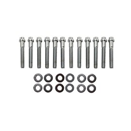 Pirate Mfg Chrome 12pt Head Intake 12pc Bolt Kit, Fits SBF V8 289-351W