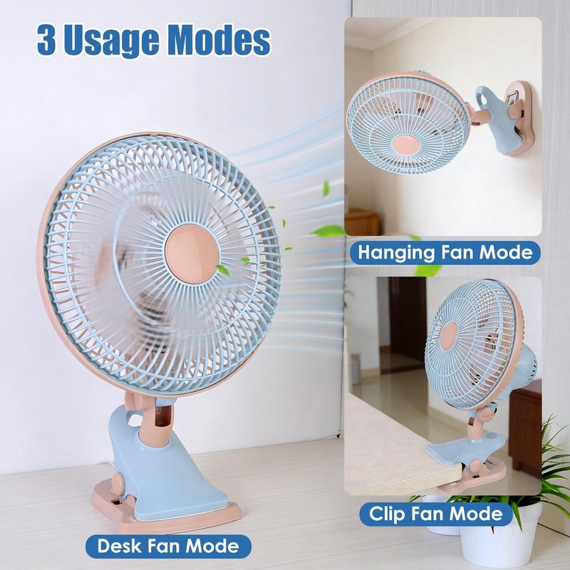Oscillating Clip on Fan 8.66In Desk Clip on Fan 2