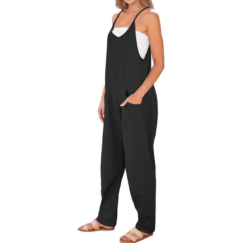 Buauty Jumpsuits for Women Casual Summer Rompers Sleeveless Baggy Overalls