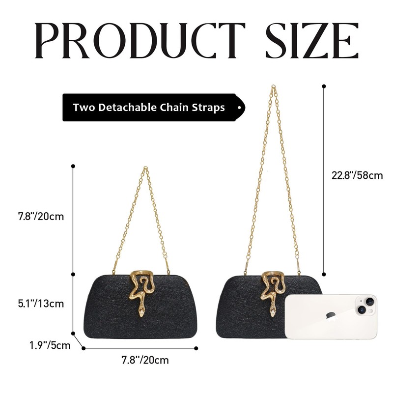 HuiYStar Women Sparkle Clutch Evening Handbags with Snake Clasp for