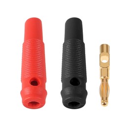 JUZITAO 24Pcs 4mm Banana Plug 32A High Current Speaker Banana Plugs Stackable Screw Type Banana Connector Adapter(12 Red+12 Black)