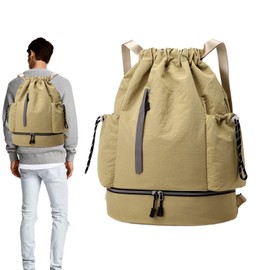 Drawstring Gym Bag,Lightweight Hiking Backpack - Large Capacity Fitness Sackpack, Waterproof Shoulder Bag for Mountain Climbing Football