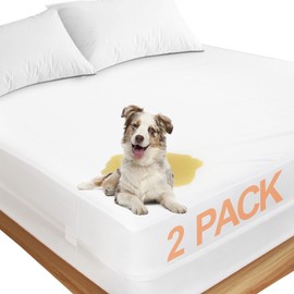 Ptsuker Set of 2 Mattress Protector 36"x 84", Fits for 6/7/8/9/10 inch Depth Mattress, Waterproof Zippered Box Spring Mattress Encasement Cover, Breathable Hypoallergenic Noiseless