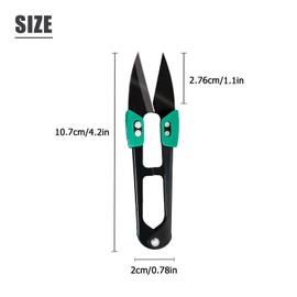 HAISHANG 4Pcs Sewing Scissors,Fabric Scissors,Tailor Dressmaking Crochet Scissors with Clip,Yarn Thread Snippers,U-Shaped Trimming Nipper for Fabrics Cutting,Plants,DIY Supplie