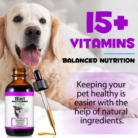 Natural Multivitamin Dog Supports Dog Nutritions, Dog Supplement, Dog Multivitamin - 60 ml / 2 Fl Oz