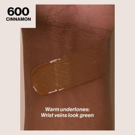 Revlon Liquid Foundation, ColorStay Face Makeup for Normal & Dry Skin, SPF 20, Longwear Medium-Full Coverage with Natural Finish, 600 Cinnamon, 1 Fl Oz