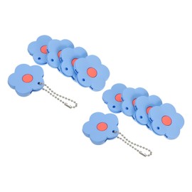 PATIKIL Key Caps Covers, 10 Pack Flower Keys Ring Coding Tags Identifiers PVC Case Shell Protector for Office House Apartment, Blue