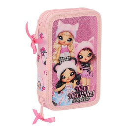 Safta Nanana Fabulous Pencil Case for Children, Pencil Case with Colours, with 28 Utensils, Ideal for Children from 5 to 14 Years, Comfortable and Versatile, Quality and Resilience, 12.5 x 4 x, pink,