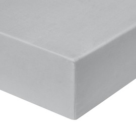 PiccoCasa Bamboo Fitted Sheet, Viscose from Bamboo Soft Silky Breathable Wrinkle Fade Resistant, Organic Bamboo Cooling Sheets with 16" Deep Pocket Light Grey Single