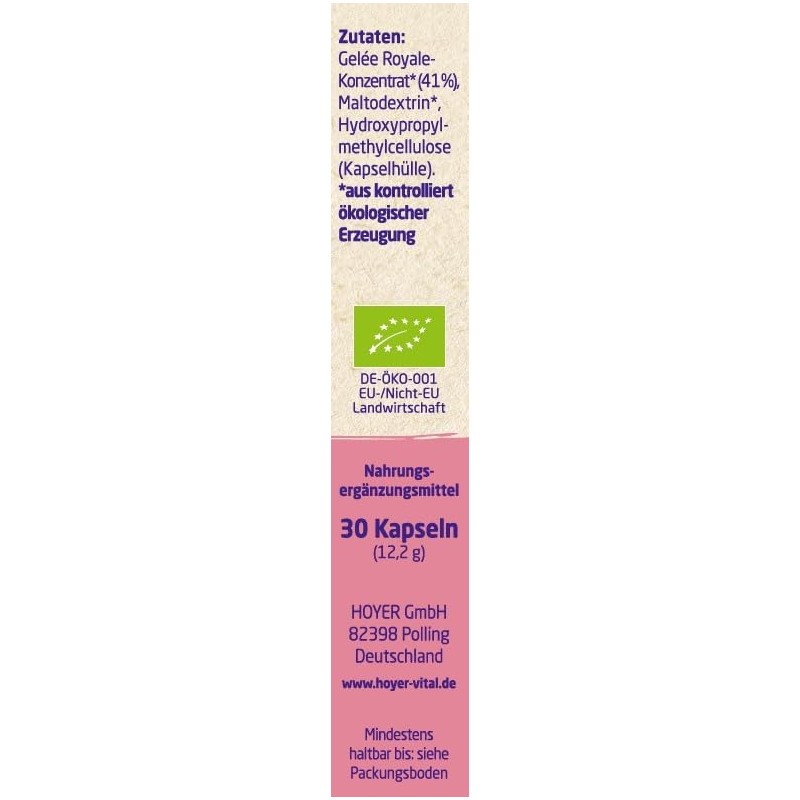 Hoyer Gelee-Royal-FORTE-Kapseln 30 Kapseln, 1er Pack (1 x 12.2 g)