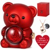 Cute Teddy Bear with Preserved Rose, Rotating Eternal Rose Gift