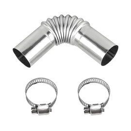 KVAEY Air Parking Heater Exhaust Pipe Tube Elbow Connector, 25mm Stainless Steel Diesel Boat Heater with 2 Connectors, Automotive Exhaust Pipes Replacement