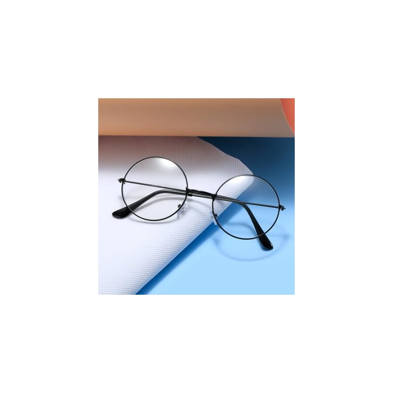 Frogsnout Date Glasses, Silver Rim, 2.1 inches (53 mm), No