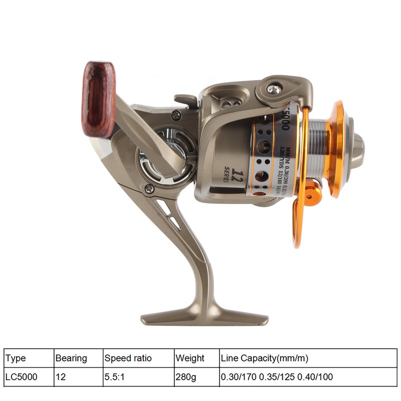 12BB Fishing Reel Foldable Arm Rocker Rear Drag Spool Fish
