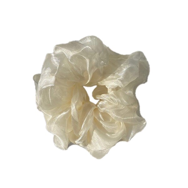 ANYA Accessories - Corbata de organza extragrande, Perla, xl