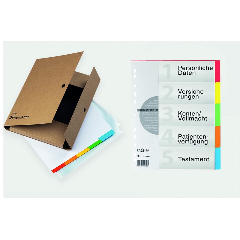 PAGNA Document Folder 2-Ring Mechanism Kraft Paper Natural