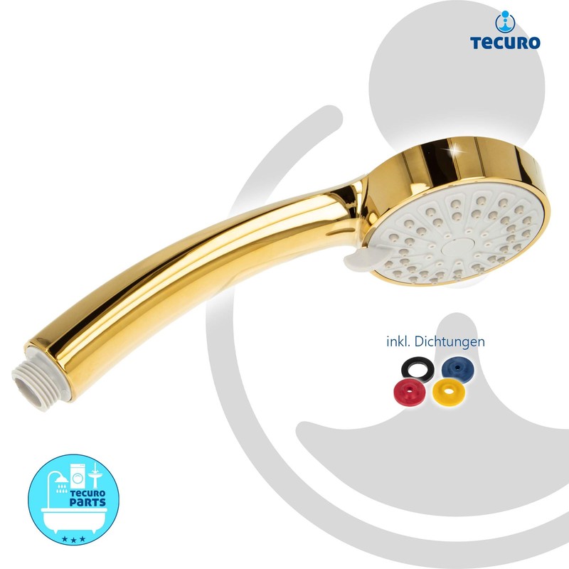 tecuro Hand Shower ew-080 Gold with 3 Functions and Anti-limescale
