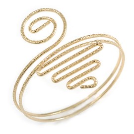 Avalaya Textured Spiral Upper Arm Bracelet Armlet/Gold Tone