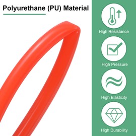 M METERXITY Pneumatic Tubing Pipe, 4mm(ID) x6mm(OD) PU Polyurethane Air Compressor Hose for Air Compressor Fitting/Gas/Fluid Transfer, Air Hose Line Tube [2M/6.56ft, Red]