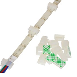 Strip Light Mounting Clips Self-Adhesive Strip Brackets Holder,100Pack 8mm Strip Light Fixing Clamp (for 8mm(5/16") Wide Strip Light)