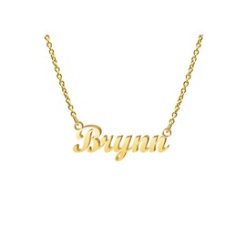 Ldurian Custom Name Necklace, Brynn Name Plate Pendant Necklace Pre Gifts, Charm Necklaces Jewelry for Birthday Anniversary