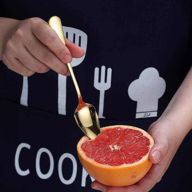 Gold Grapefruit Spoons 3 Pieces Set, 2 Stainless Steel Grapefruit